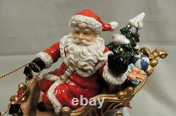Santa Sleigh and Reindeer Set Porcelain / Grandeur Noel Collectors Edition 2003