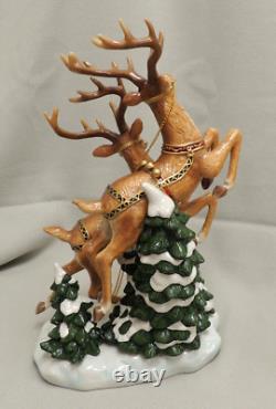 Santa Sleigh and Reindeer Set Porcelain / Grandeur Noel Collectors Edition 2003