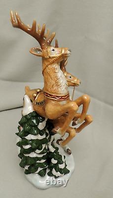 Santa Sleigh and Reindeer Set Porcelain / Grandeur Noel Collectors Edition 2003