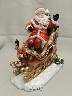 Santa Sleigh and Reindeer Set Porcelain / Grandeur Noel Collectors Edition 2003