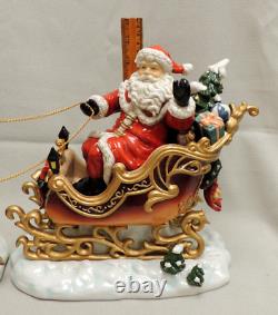 Santa Sleigh and Reindeer Set Porcelain / Grandeur Noel Collectors Edition 2003