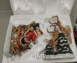 Santa Sleigh and Reindeer Set Porcelain / Grandeur Noel Collectors Edition 2003