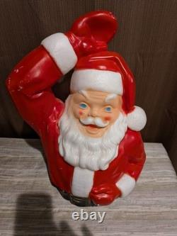Santa Sleigh and Reindeer Vintage Blow Mold
