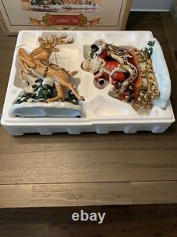Santa Sleigh and Reindeers Set Porcelain Christmas Grandeur Noel Vintage 2003