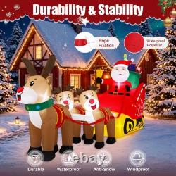 Santa Sleigh with 3 Reindeer LED Lights