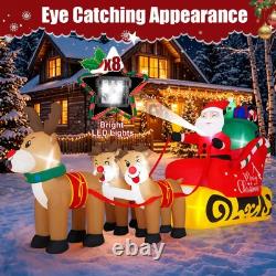 Santa Sleigh with 3 Reindeer LED Lights