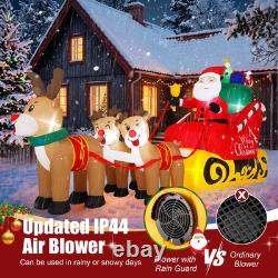Santa Sleigh with 3 Reindeer LED Lights