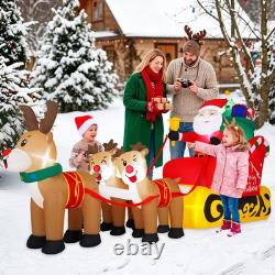 Santa Sleigh with 3 Reindeer LED Lights