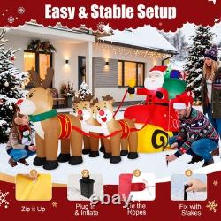 Santa Sleigh with 3 Reindeer LED Lights