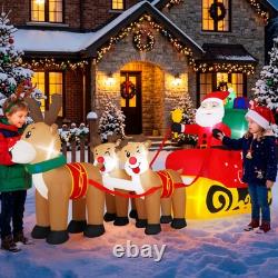 Santa Sleigh with 3 Reindeer LED Lights