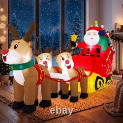 Santa Sleigh with 3 Reindeer LED Lights
