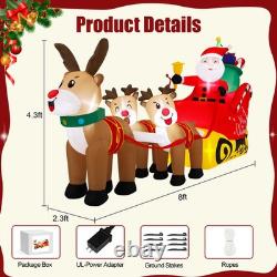 Santa Sleigh with 3 Reindeer LED Lights