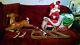 Santa Sleigh With Reindeer Lighted Blow Mold, 72 Christmas Yard Decoration, New