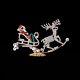 Santa On Sleigh With Reindeer (clear, Green, Re), Handcrafted, Red, Clear, Green