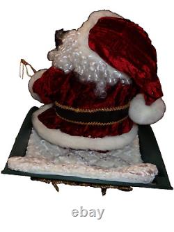 Santa's Best 2002-ANIMATED Lighted Santa in Sleigh & Reindeer Christmas-PREOWNED