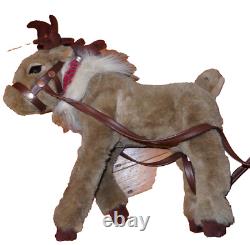 Santa's Best 2002-ANIMATED Lighted Santa in Sleigh & Reindeer Christmas-PREOWNED