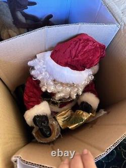 Santa's Best 2002 ANIMATED Lighted Santa in Sleigh Reindeer Christmas Sears READ