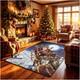 Santa's Big Night Christmas Area Rug 5x8 Santa Sleigh Reindeer Holiday Decor
