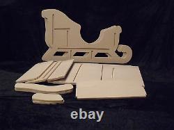 Santa's Sleigh & Reindeer MDF Large Unpainted Wooden To Sit In 1150mm Long Santa