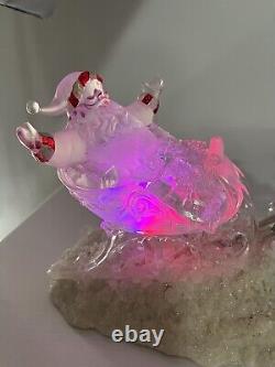 Santa's Sleigh With Reindeer Color Lighting Sculpture Christmas