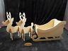 Santa's Sleigh & Two Reindeer Wooden Mdf Snowman Family Christmas 800mm Long