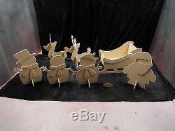Santa's Sleigh & two Reindeer wooden MDF Snowman family Christmas 800mm long