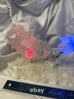 Santa's Sleigh with REINDEER (6) LARGE Holiday Ice Sculpture Heritage Mint Ltd