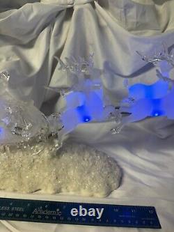Santa's Sleigh with REINDEER (6) LARGE Holiday Ice Sculpture Heritage Mint Ltd