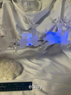 Santa's Sleigh with REINDEER (6) LARGE Holiday Ice Sculpture Heritage Mint Ltd