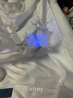 Santa's Sleigh with REINDEER (6) LARGE Holiday Ice Sculpture Heritage Mint Ltd