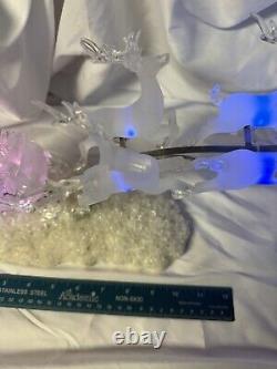 Santa's Sleigh with REINDEER (6) LARGE Holiday Ice Sculpture Heritage Mint Ltd