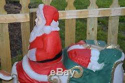 Santa with Sleigh and Reindeer Christmas Blow Mold