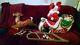 Santa With Sleigh And Reindeer Lighted Blow Mold, New
