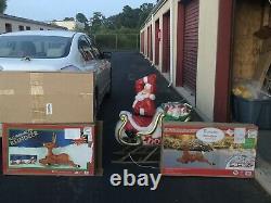 Santas Claus Sleigh With 3 Reindeers Blow Mold Set Purchased In 2019