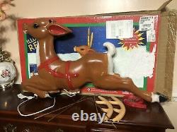 Santas Claus Sleigh With 3 Reindeers Blow Mold Set Purchased In 2019