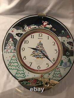 Seiko Melodies In Motion Santa, Reindeer, Sleigh Christmas Chiming Musical Clock