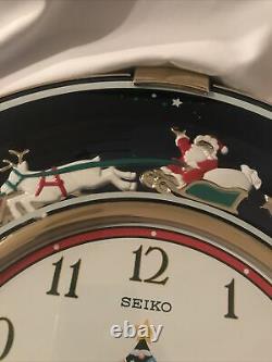 Seiko Melodies In Motion Santa, Reindeer, Sleigh Christmas Chiming Musical Clock