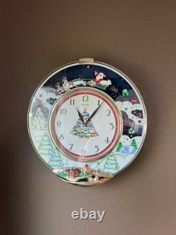Seiko Melodies in Motion Christmas Musical Wall Clock with Santa Sleigh Reindeer