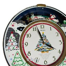 Seiko Melodies in Motion Christmas Musical Wall Clock with Santa Sleigh Reindeer