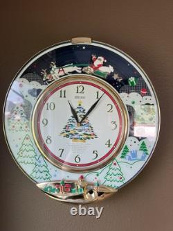 Seiko Melodies in Motion Christmas Musical Wall Clock with Santa Sleigh Reindeer