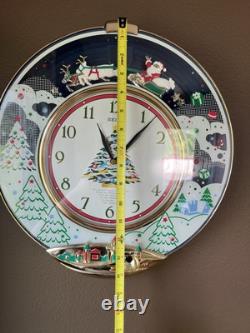 Seiko Melodies in Motion Christmas Musical Wall Clock with Santa Sleigh Reindeer