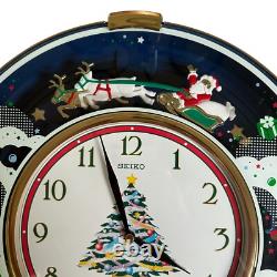 Seiko Melodies in Motion Christmas Musical Wall Clock with Santa Sleigh Reindeer
