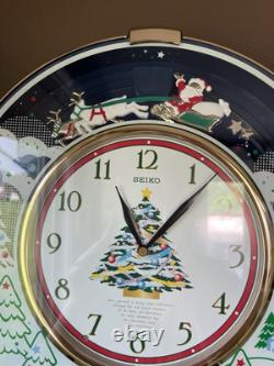 Seiko Melodies in Motion Christmas Musical Wall Clock with Santa Sleigh Reindeer