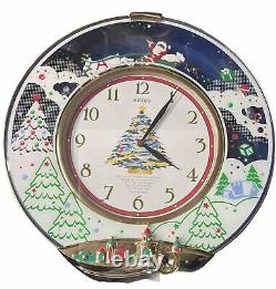 Seiko Melodies in Motion Christmas Tree Musical Wall Clock Santa Sleigh Reindeer