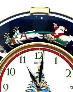 Seiko Wall Clock Musical Melodies in Motion Christmas Tree Santa Sleigh Reindeer