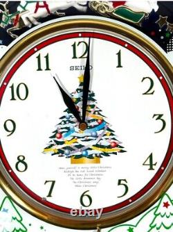 Seiko Wall Clock Musical Melodies in Motion Christmas Tree Santa Sleigh Reindeer