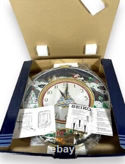 Seiko Wall Clock Musical Melodies in Motion Christmas Tree Santa Sleigh Reindeer