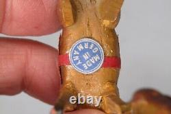 Set Antique Vintage Putz Wooden REINDEER 4 Santa Sled Christmas Ornament Germany