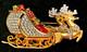 Signed Swarovski Crystal Santa In Reindeer Sleigh Pinbrooch, Retired New In Box