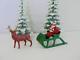Sleigh Rare Barclay B197 1949 Santa With Toys And Reindeer With Htf Antlers